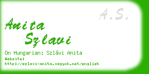 anita szlavi business card